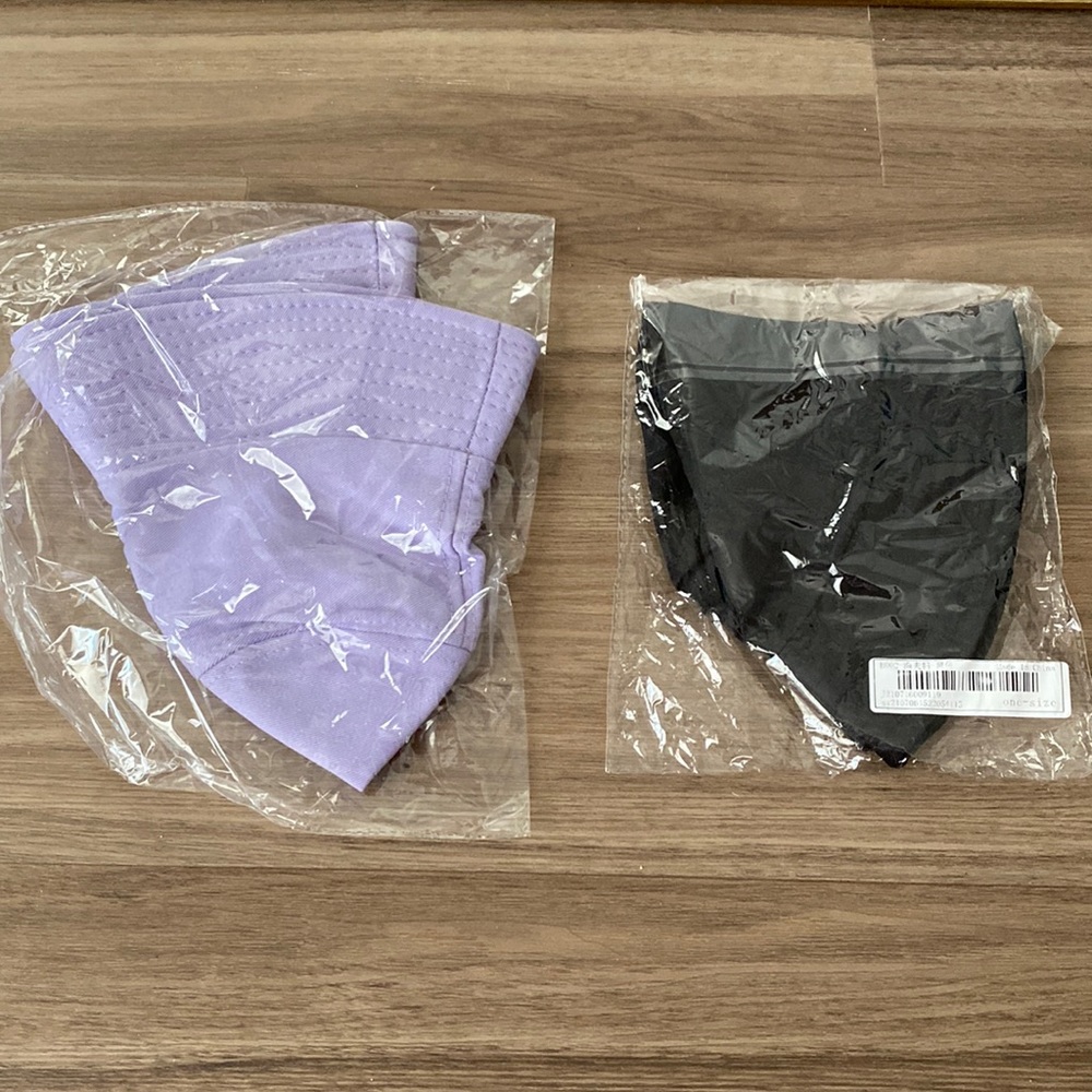 Shein bucket hats black and lavender